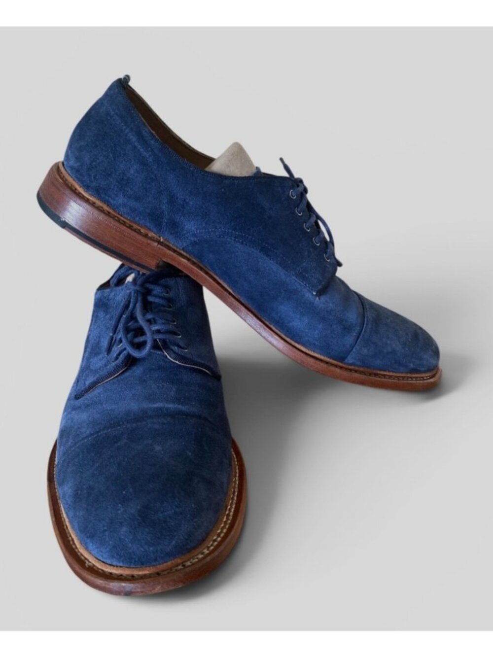 Cole Haan & Todd Snyder Suede Cap Toe Oxfords Size 13 Blue